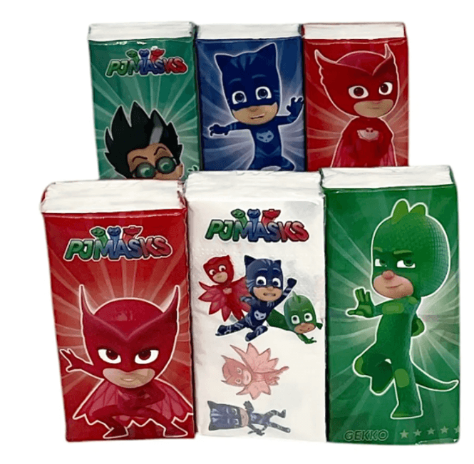 Hovedbilde Pysjheltene Lommetørkler 6pk, 24stk pr kartong