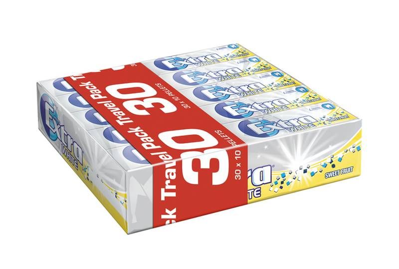 Extra White Sweet Fruit Tyggummi 14g, 30stk pr kartong
