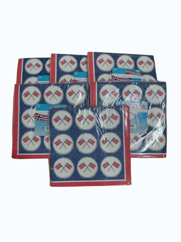 17.mai Serviett flagg i sirkel 20x 6stk pr kartong