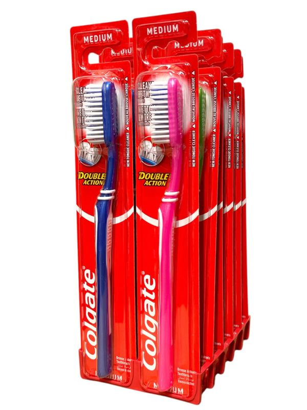 Colgate Double Action Tannbørste, 12stk pr kartong