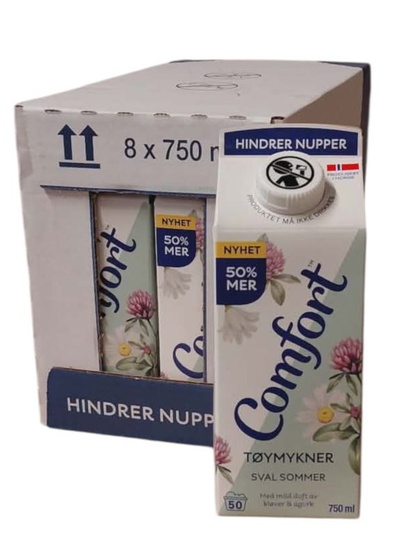 Comfort Tøymykner sval sommer 750ml, 8stk pr kartong