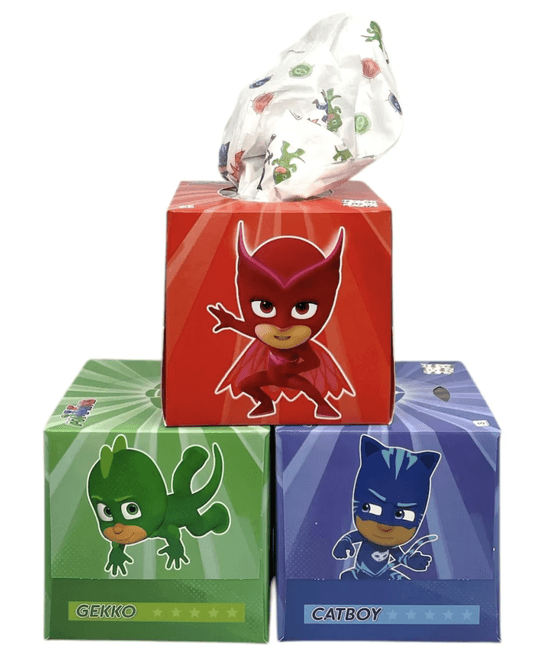 Hovedbilde PJ Mask lommetørkle boks 56ark, 18stk pr kartong