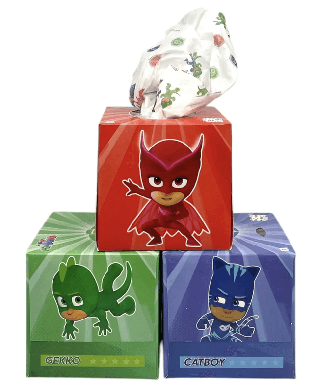 PJ Mask lommetørkle boks 56ark, 18stk pr kartong